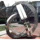拉丝不锈钢圆环雕塑图