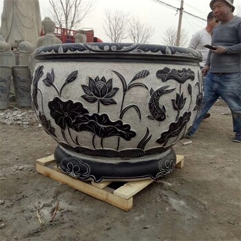青石石雕魚缸花盆制作廠家