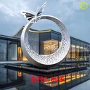 水景擺件不銹鋼圓環(huán)雕塑材料