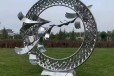 大型不锈钢圆环雕塑安装