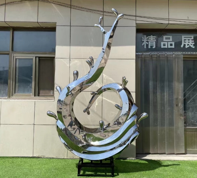 青海不锈钢浪花雕塑