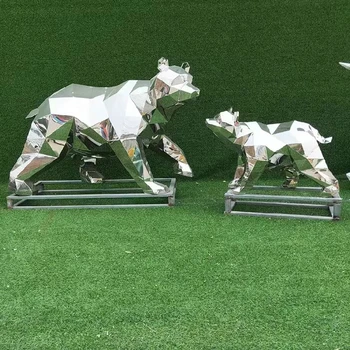 鐵藝幾何切面動物雕塑大熊貓雕塑黑龍江幾何切面動物雕塑