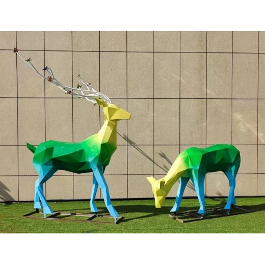 玻璃钢几何切面动物雕塑报价及图片吉林几何切面动物雕塑