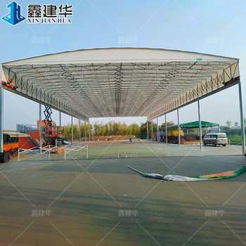 大跨度電動推拉篷-工地遮陽雨蓬-尺寸大小可定做