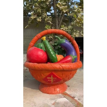 仿真水果蔬菜雕塑果篮雕塑安徽玻璃钢水果蔬菜雕塑