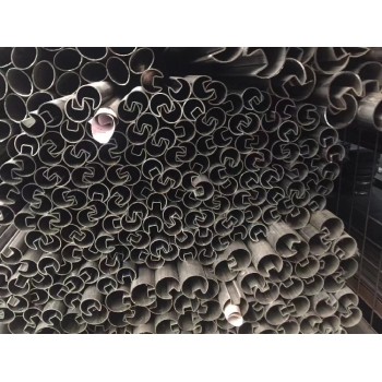 钛金不锈钢凹槽管结构不锈钢带凹槽圆管