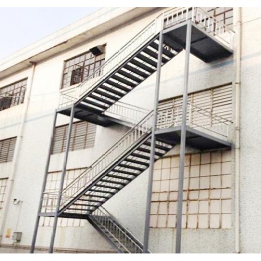 珠海钢结构消防梯楼梯搭建制作安装工程户外钢梯