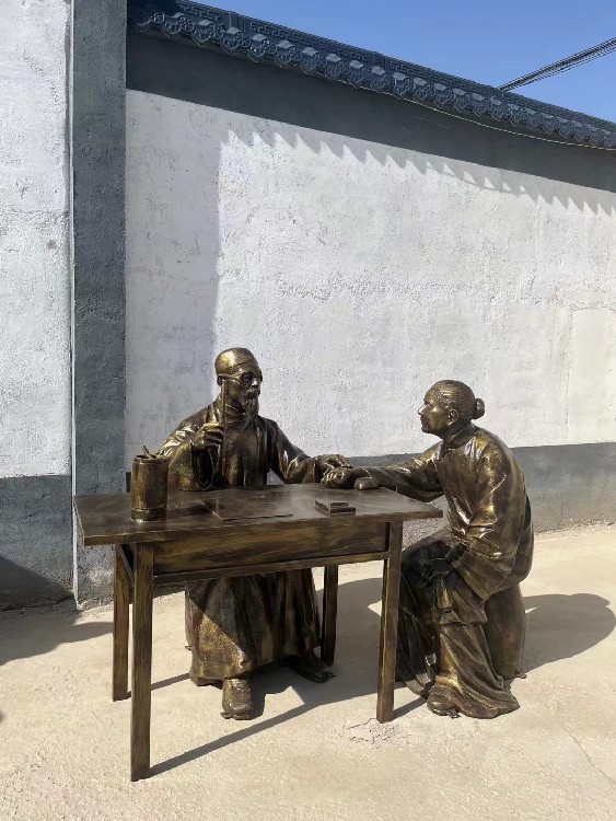 仿铸铜十大中医炼药系列雕塑李时珍雕塑