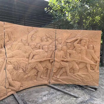 玻璃鋼革命人物浮雕革命題材浮雕墻制作