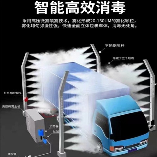重庆安装养殖场车辆消毒通道,防疫快速喷淋消杀喷雾设备