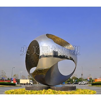 中国不锈钢镂空球雕塑-不锈钢镂空球雕塑