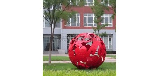 几何不锈钢镂空球雕塑-不锈钢镂空球雕塑图片3