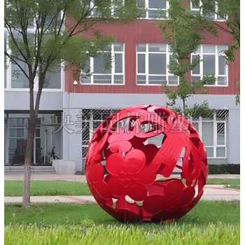制作不锈钢镂空球雕塑-不锈钢镂空球雕塑