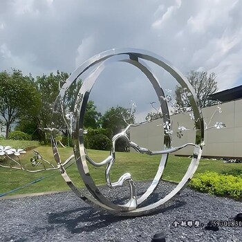 鑄造不銹鋼圓環(huán)樹枝樹干雕塑酒店水池裝飾雕塑金越雕塑