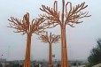 不锈钢创意树形雕塑小区三足鼎立雕塑金越雕塑