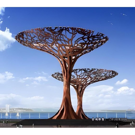 不锈钢树干雕塑制作企业寓意性雕塑金越雕塑
