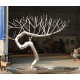 纯不锈钢铸造树枝雕塑图