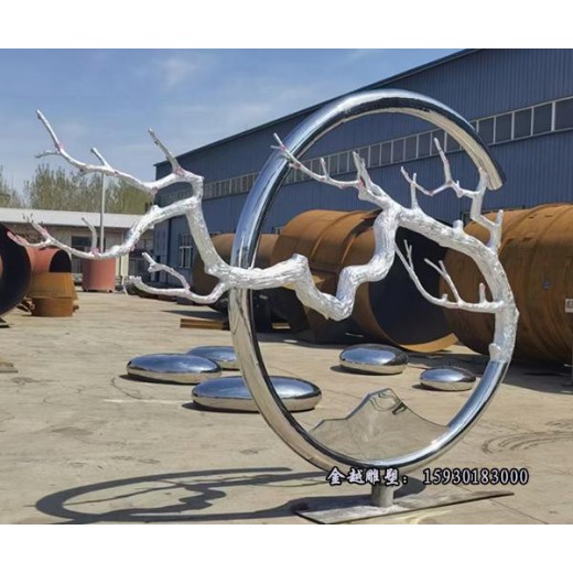 抽象不锈钢铸造树叶树枝雕塑304材质制作金越雕塑