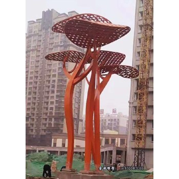 喷漆不锈钢景观树雕塑城市主题雕塑金越雕塑