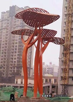 景觀不銹鋼花瓶樹(shù)雕塑景區(qū)乘涼雕塑金越雕塑
