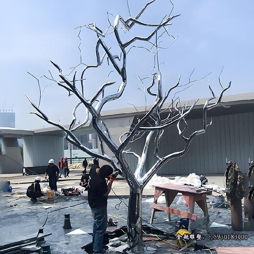 景觀不銹鋼大樹裝飾雕塑城市主題雕塑金越雕塑
