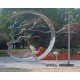 不锈钢圆环和树枝组合雕塑图