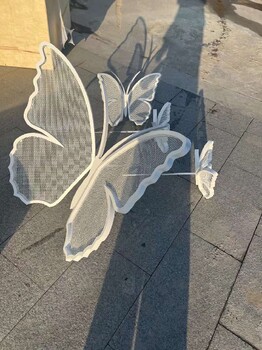 發(fā)光不銹鋼蝴蝶雕塑草坪雕塑寧夏不銹鋼蝴蝶雕塑
