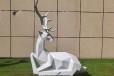 不锈钢动物雕塑几何切面鹿雕塑