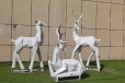 不锈钢面块几何切面鹿雕塑标准