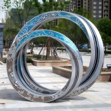 不锈钢异形圆环雕塑定制-不锈钢景观圆环雕塑