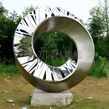 不锈钢圆环雕塑怎么样制作-不锈钢景观圆环雕塑