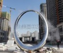 不锈钢梅花圆环雕塑制作-不锈钢景观圆环雕塑图片
