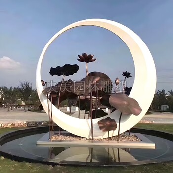 不銹鋼月亮圓環景觀雕塑-不銹鋼月亮月牙雕塑