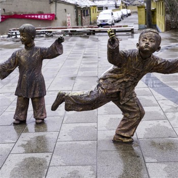 商业街童趣主题雕塑,小孩做游戏雕塑