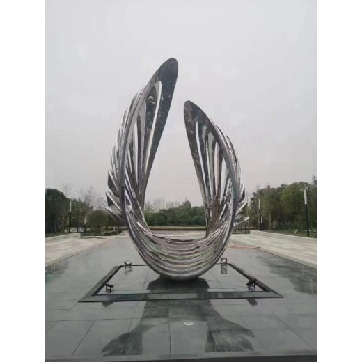 黑龙江公园不锈钢羽翼翅膀雕塑加工