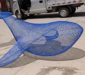 不锈钢镂空海豚雕塑，钢丝编织海豚雕塑定制厂家
