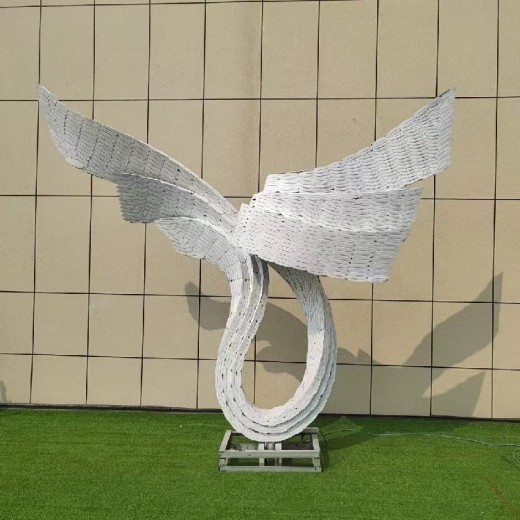 青海发光不锈钢羽翼翅膀雕塑参数