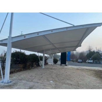 新疆单边膜结构车棚厂家，充电桩车棚