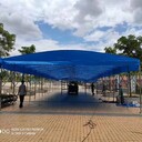 西安工廠活動倉庫帳篷移動推拉雨棚戶外伸縮遮陽蓬電動雨棚