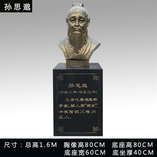 制作古代名醫(yī)雕塑，中藥文化雕塑