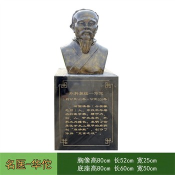 天津玻璃钢仿铜古代名医雕塑价格