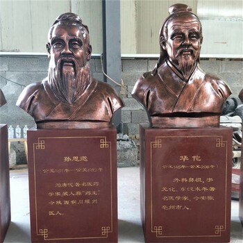 玻璃鋼仿銅古代名醫雕塑圖片