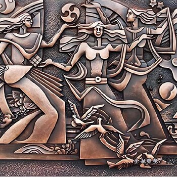 古代人物銅浮雕壁畫寺院銅浮雕裝飾壁畫金越雕塑