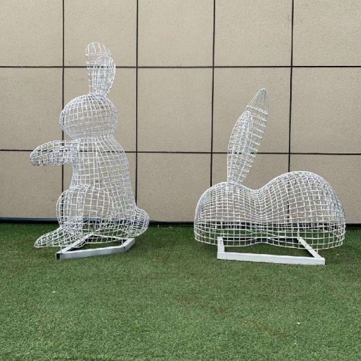新疆海洋动物不锈钢丝编制镂空动物雕塑