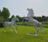 北京定制不锈钢丝编制镂空动物雕塑设计