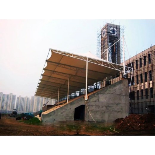 江北学校运动场膜结构看台挑棚维修