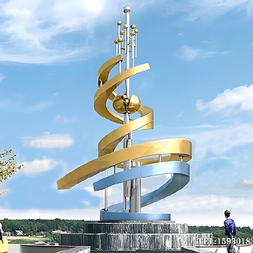 校園文化宣傳不銹鋼雕塑金越雕塑廠家學(xué)校形象標(biāo)志雕塑
