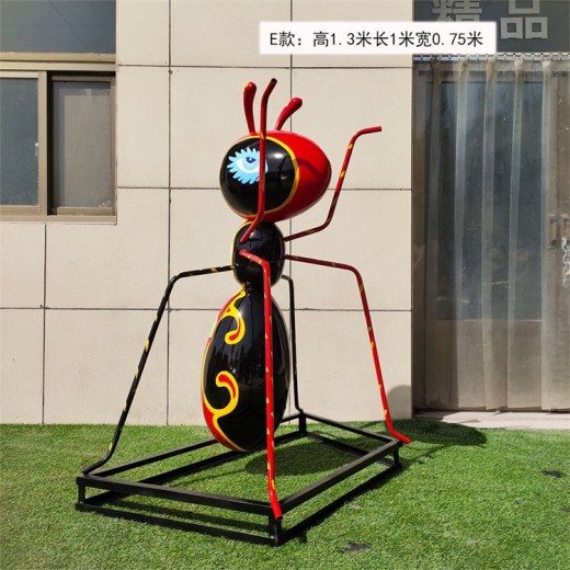 不锈钢抽象蚂蚁雕塑金属抽象昆虫雕塑定制