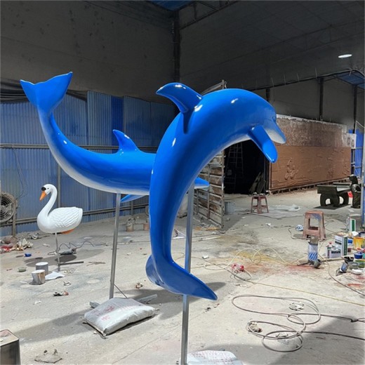 抽象仿真海豚雕塑加工定制