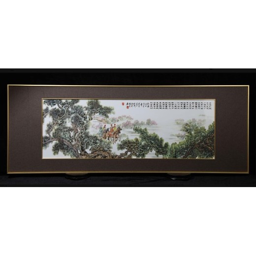 寶安張松茂版三顧茅廬瓷板畫價格
